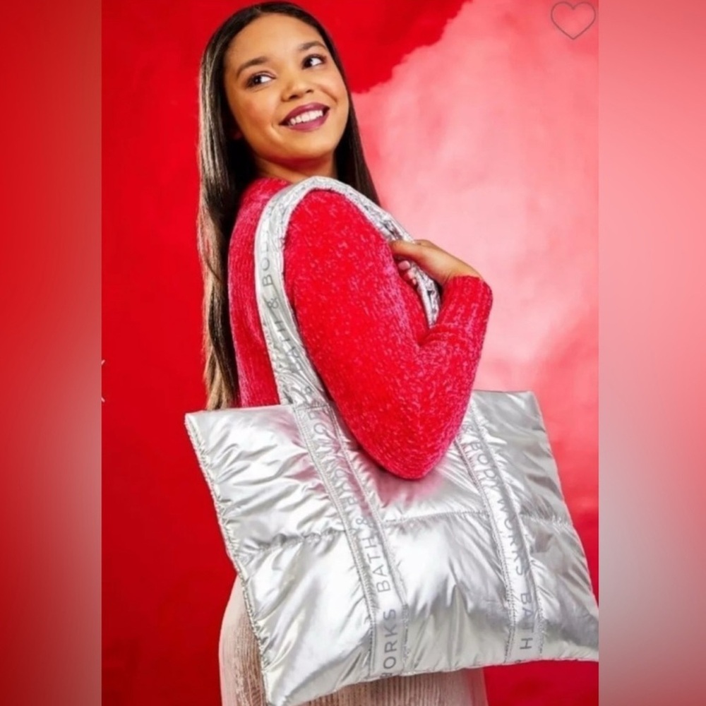 Bath & Body Works Silver Tote Bag